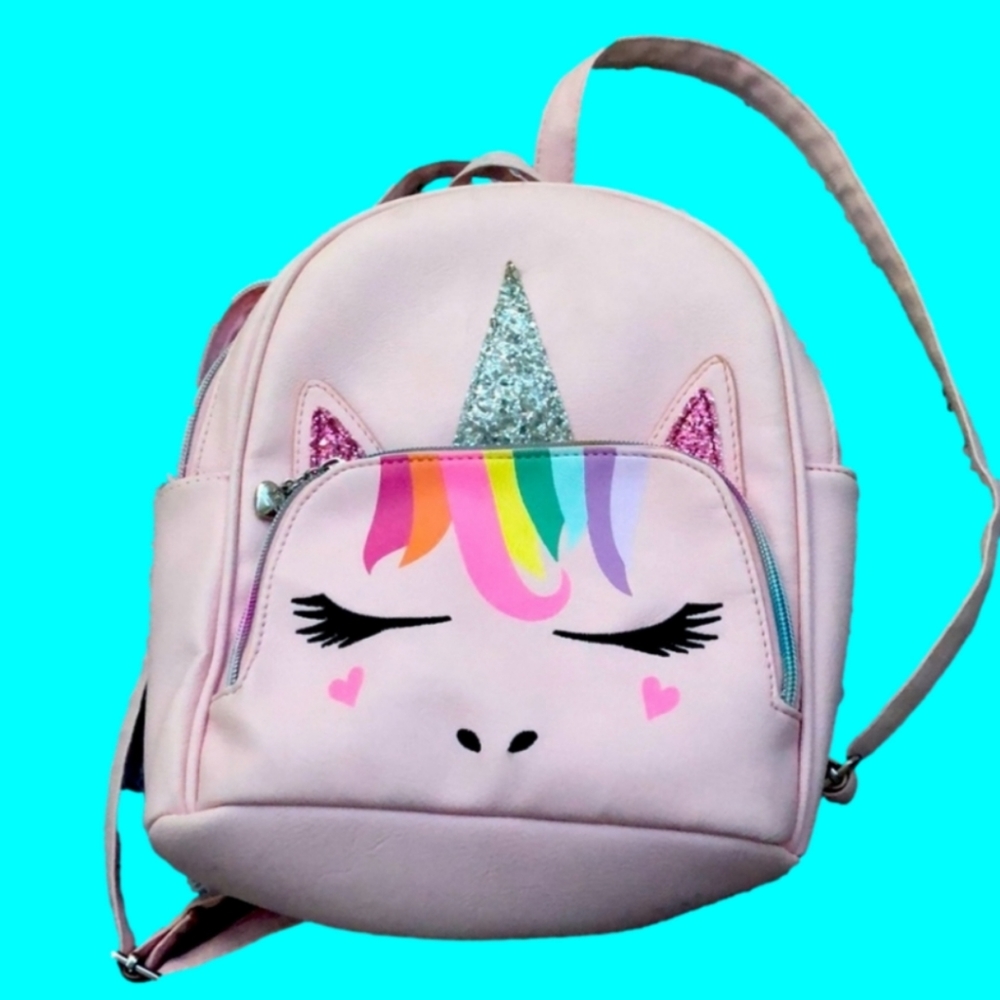 😺MISS GWEN OMG! ACCESSORIES Rainbow Hair Unicorn Mini Backpack